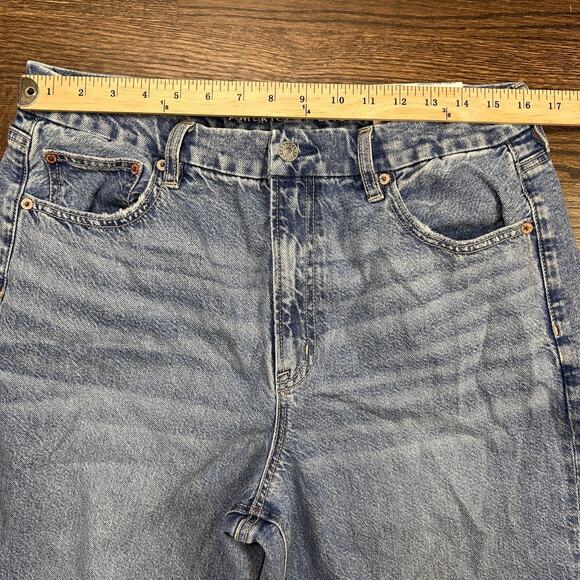 American Eagle Curvy 90s Straight Jeans Womens 14 Light Wash High Rise Denim - Picture 4 of 10